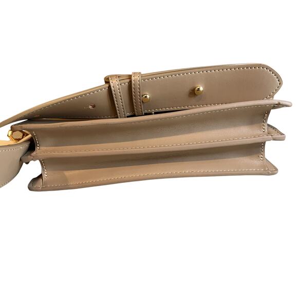 Trina Turk Structured Leather Crossbody Bag Taupe - Picture 5 of 9